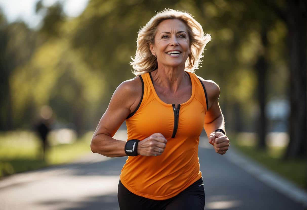 A person engaging in physical activity to combat menopause weight gain