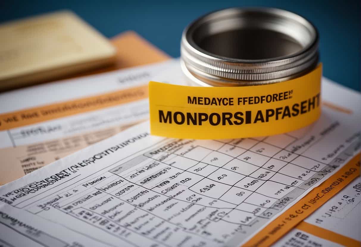 A stack of medical charts with warning signs of early menopause