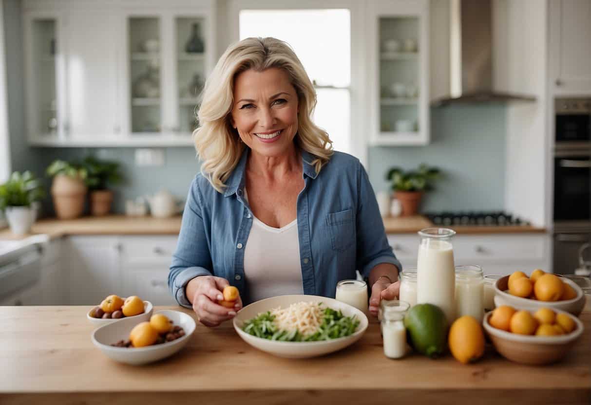 A woman incorporating probiotics into her diet and lifestyle to manage menopause weight